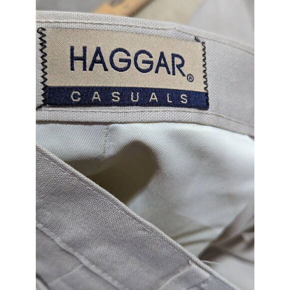Haggar Casuals Men's Cream Mid-Rise Cotton Blend Chino Shorts Size 40 - Picture 3 of 6